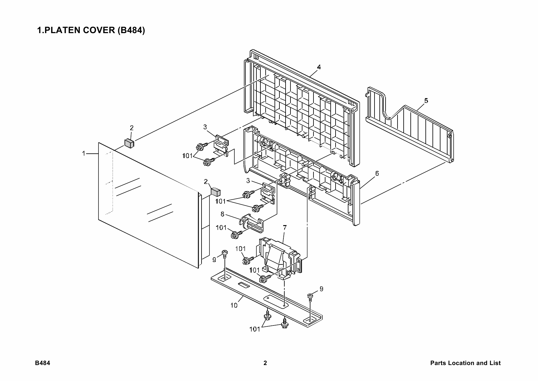 RICOH Options B484 PLATEN-COVER-TYPE-120 Parts Catalog PDF download-4